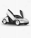 Electric RoboCab W/The Doors Open Mockup - Half Side View