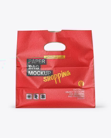 Kraft Paper Bag Mockup - Front View