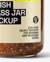 Glass Jar with Sweet Relish Sauce Mockup