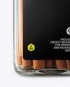 Square Glass Jar with Cinnamon Sticks Mockup