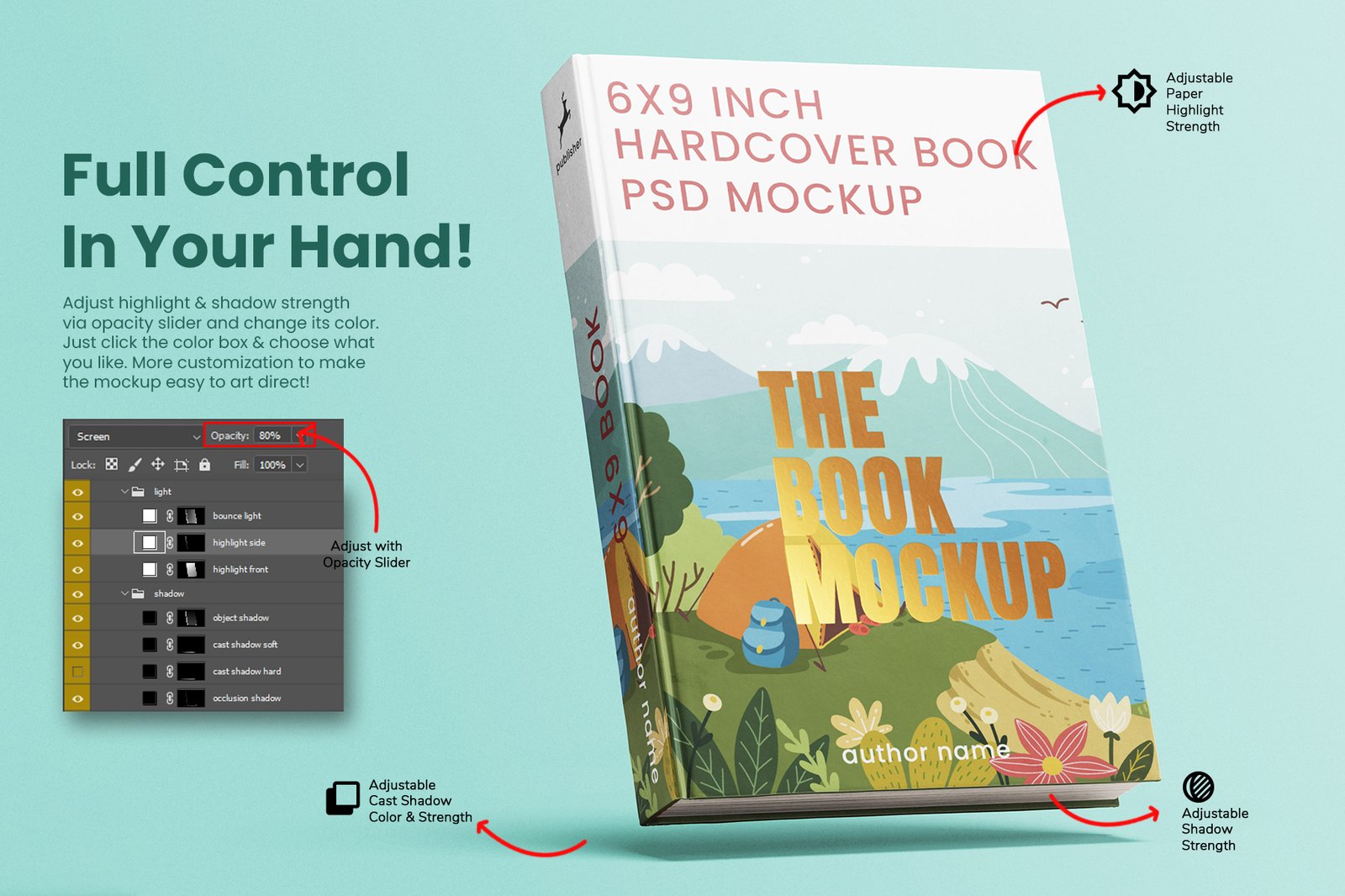 Hardcover Book 6x9 Inch PSD Mockup Set