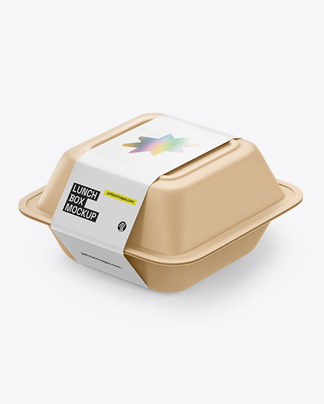 Lunch Box Mockup - Top Side View - Box container