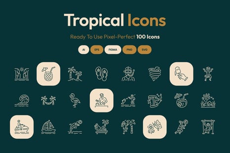 Tropical Icon Art Set - Creative Store