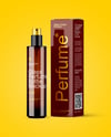 Amber Glass Perfume Bottle with Box Mockup