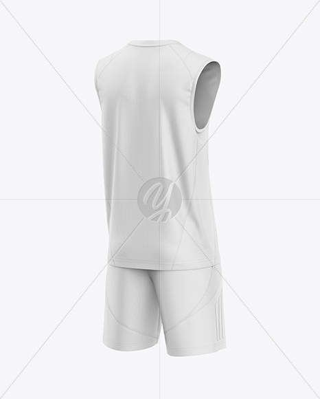 Training Sleeveless Kit Mockup - Back Half Side View