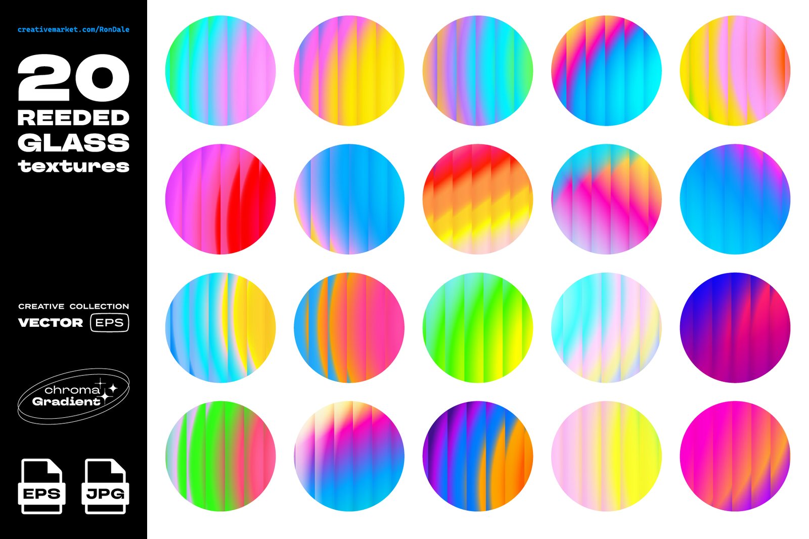 Reeded Glass With Chroma Gradient