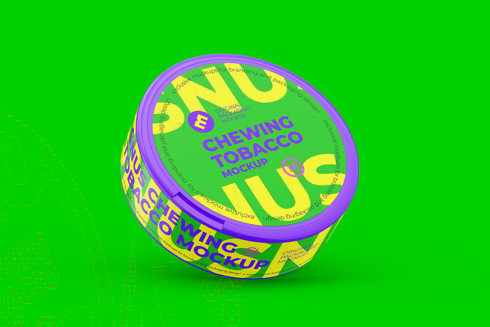 Snus Chewing Tobacco Can Mockup. With One Lock