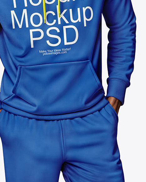 Black Man Wearing a Hoodie and Pants Mockup