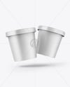 Two Matte Ice Cream Cups Mockup