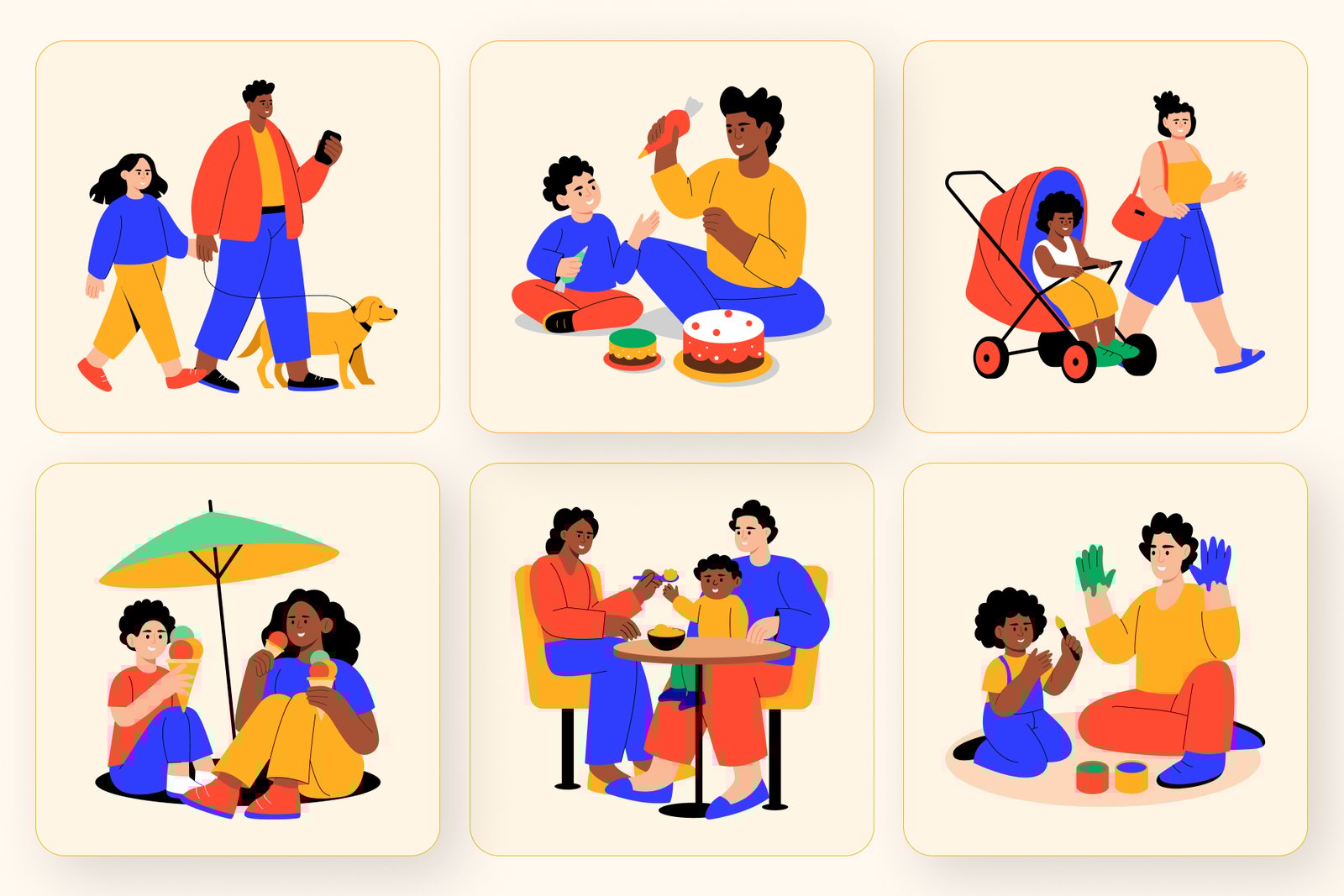 Family Illustration Art Set