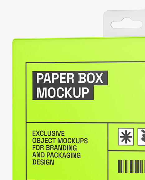 Glossy Paper Box w/ Hang Tab Mockup