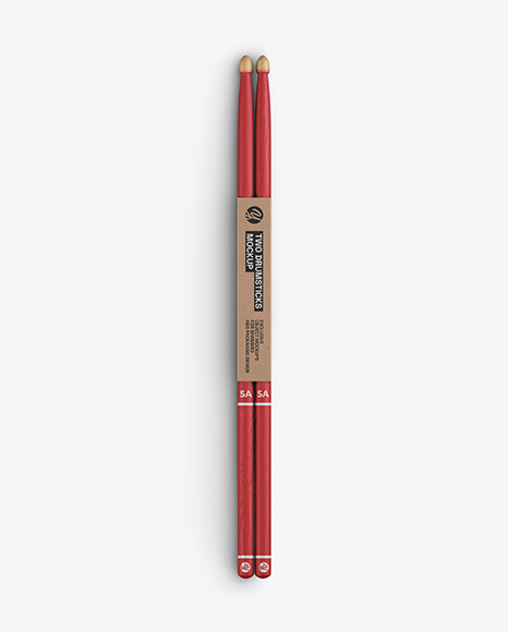 Matte Wooden Drumsticks Mockup