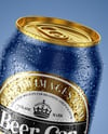 330ml Aluminium Can With Water Drops Mockup