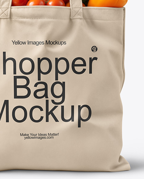 Shopper Bag with Vegetables Mockup