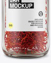 Small Glass Bottle with Saffron Threads Mockup