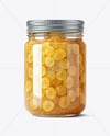 Glass Jar with White Grape Jam Mockup