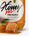 Clear Glass Jar with Clover Honey Mockup