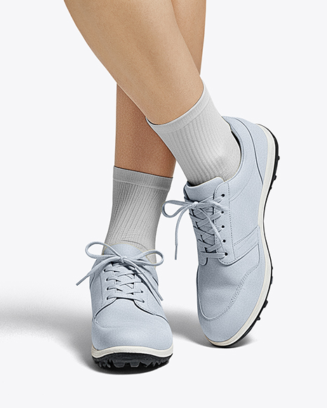 Woman Wearing Golf Shirt and Skirt Mockup