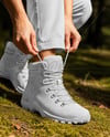 Woman Tying Hiking Boots Mockup
