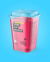 Clear Plastic Cup with Drink Mockup