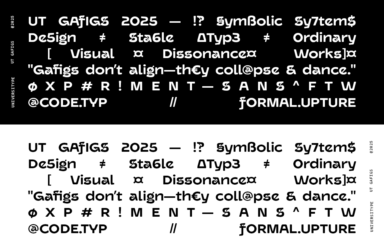 UT Gafigs - An Experimental Sans Serif