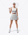 Woman Wearing Tennis Uniform Mockup