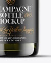 Green Glass Champagne Bottle Mockup