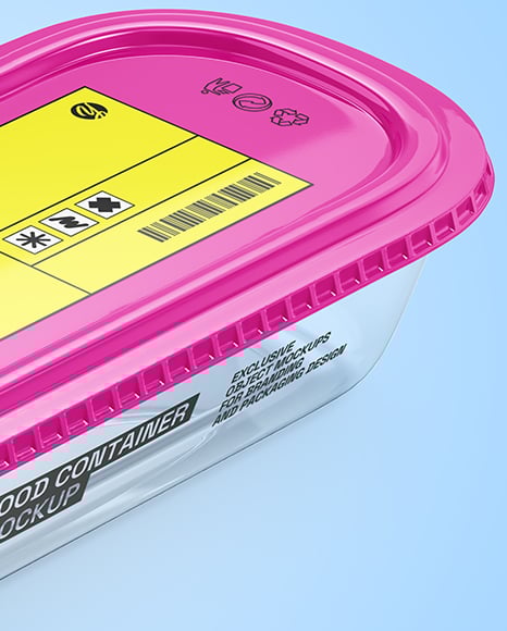 Clear Plastic Container with Glossy Plastic Lid Mockup