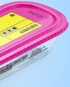 Clear Plastic Container with Glossy Plastic Lid Mockup