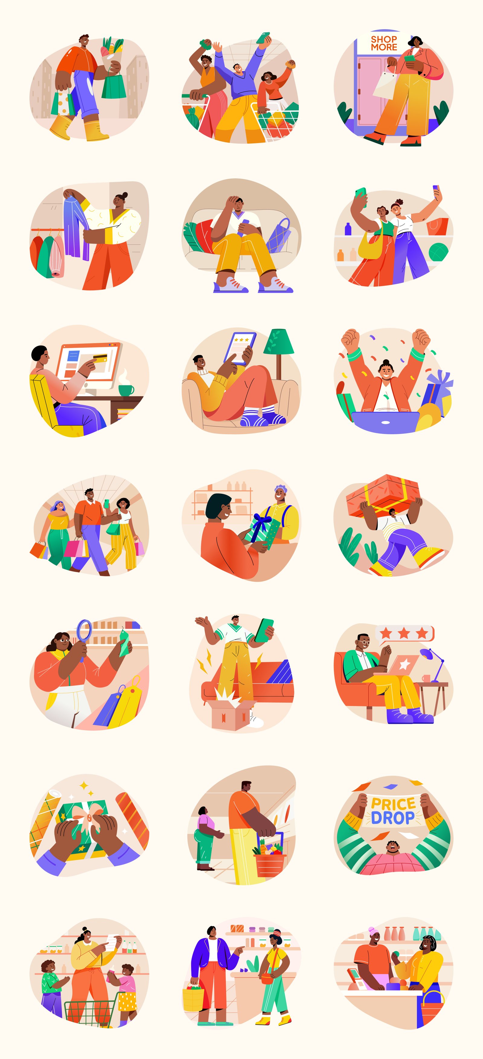 Shopping and Sale Vector Set