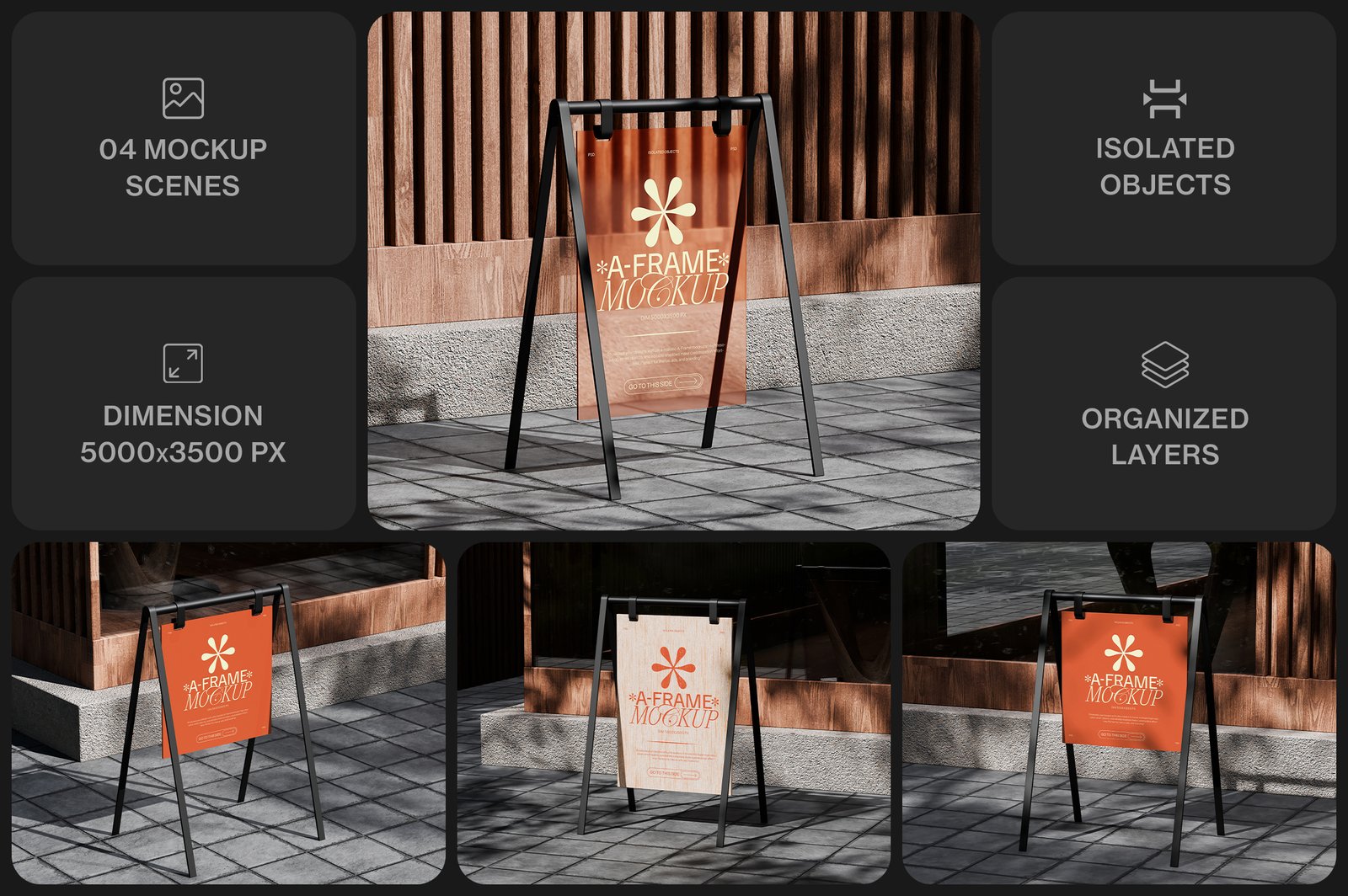 A-Frame Sidewalk Sign Mockup