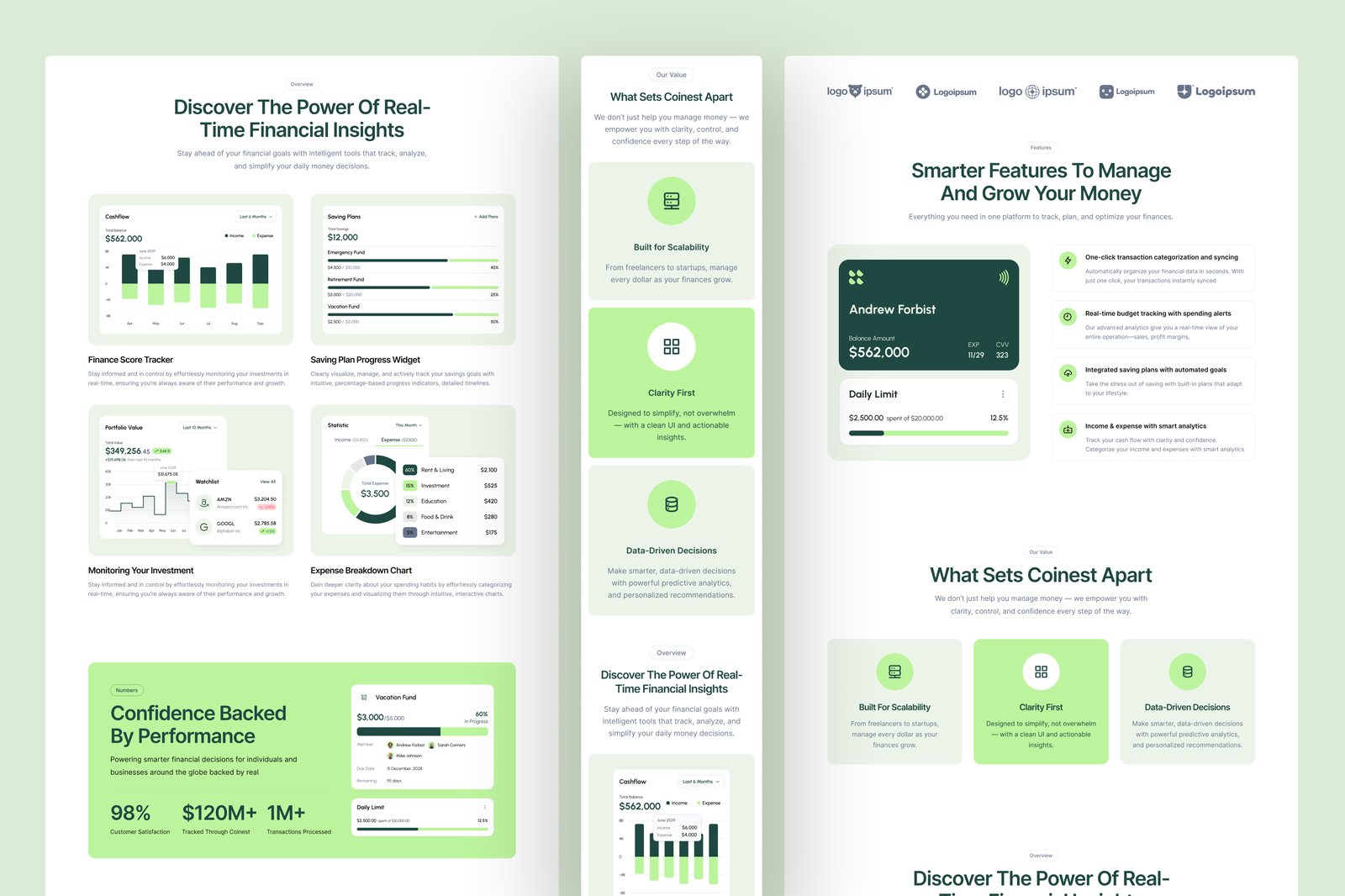Coinest - Finance Management SaaS Website