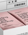 Box with Metallic Trading Card Packs Mockup