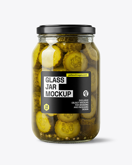Jar with Bread & Butter Pickles Mockup - Jar mockup
