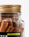 Clear Glass Jar with Cinnamon Sticks Mockup