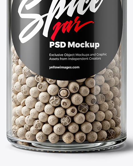Spice Jar with Whole White Pepper Mockup