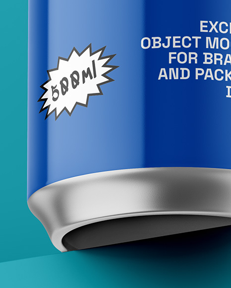 Aluminium Can With Glossy Finish Mockup