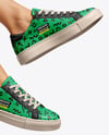 Pair of Sneakers on Woman's Legs Mockup