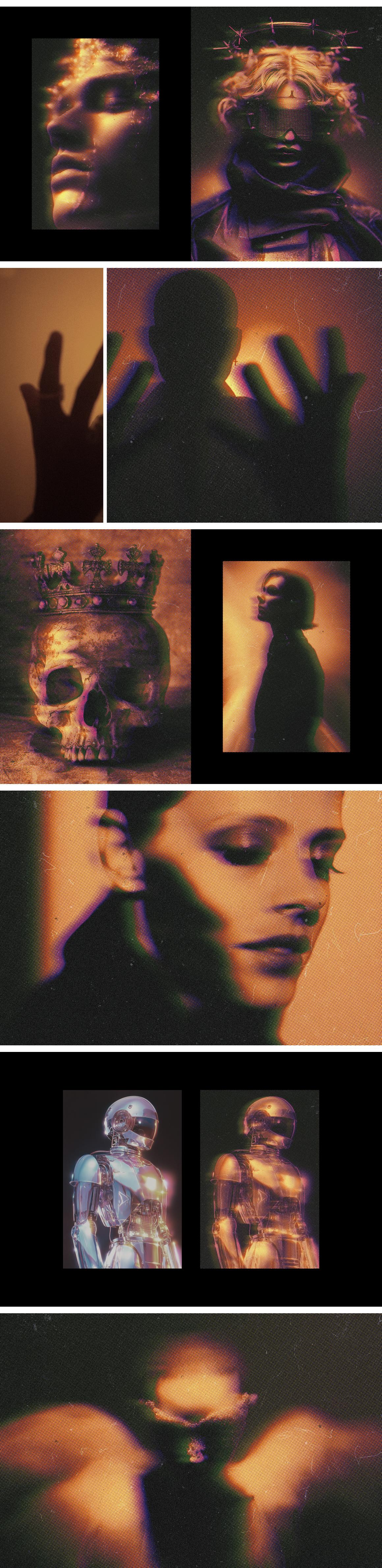 Grunge Smudged Halftone Photo Effect