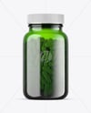 Green Glass Pills Jar Mockup
