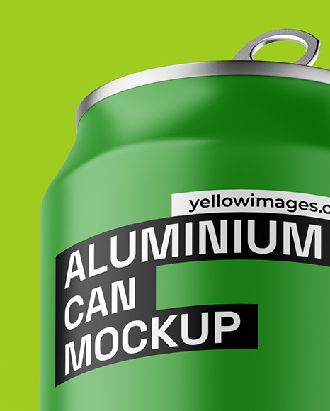 Aluminium Can With Matte Finish Mockup