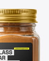 Square Glass Jar with Cinnamon Powder Mockup
