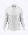 Men's Heather Raglan Long Sleeve Polo Shirt Mockup - Front View