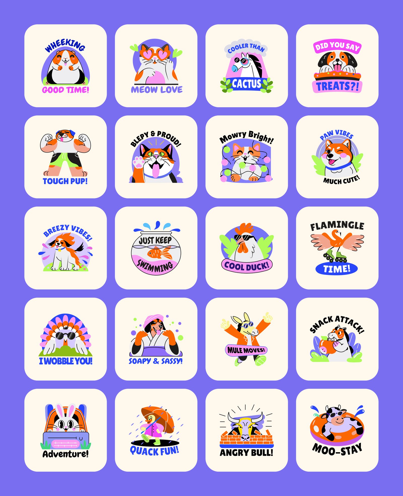 Pet and Animal Stickers Set