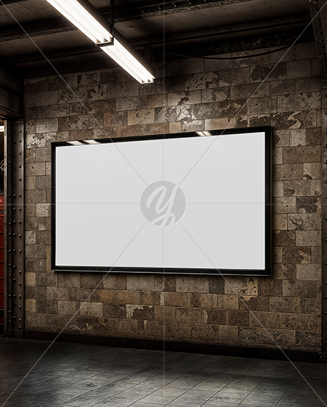 Billboard in the Subway Mockup