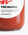 Clear Glass Jar with Pizza Sauce Mockup
