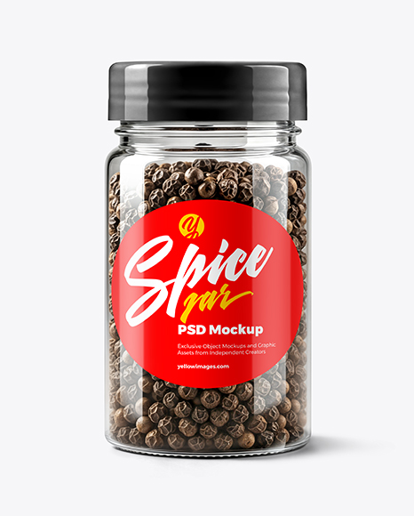 Spice Jar with Whole Black Pepper Mockup - Black sweater mockup