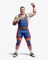 Man Wearing Weightlifing Suit with Medal Mockup