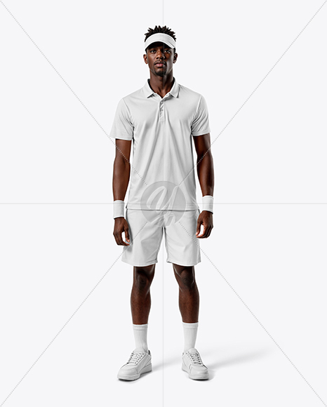 Black Man Wearing Full Tennis Kit Mockup