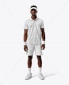 Black Man Wearing Full Tennis Kit Mockup
